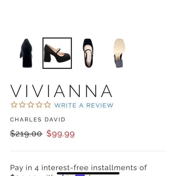 New, tried on, but never worn, black suede Charles David Vivianna platform shoe. - Picture 4 of 4